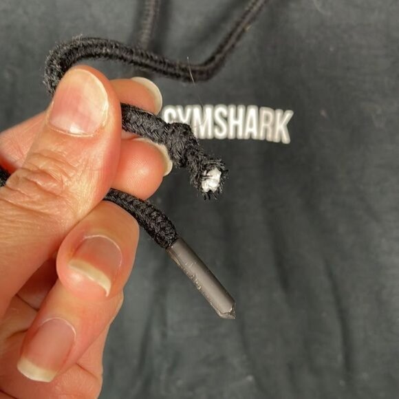 Gymshark Power Down Cropped Hoodie Sweatshirt Black Athletic Lounge Sz S - Picture 10 of 11